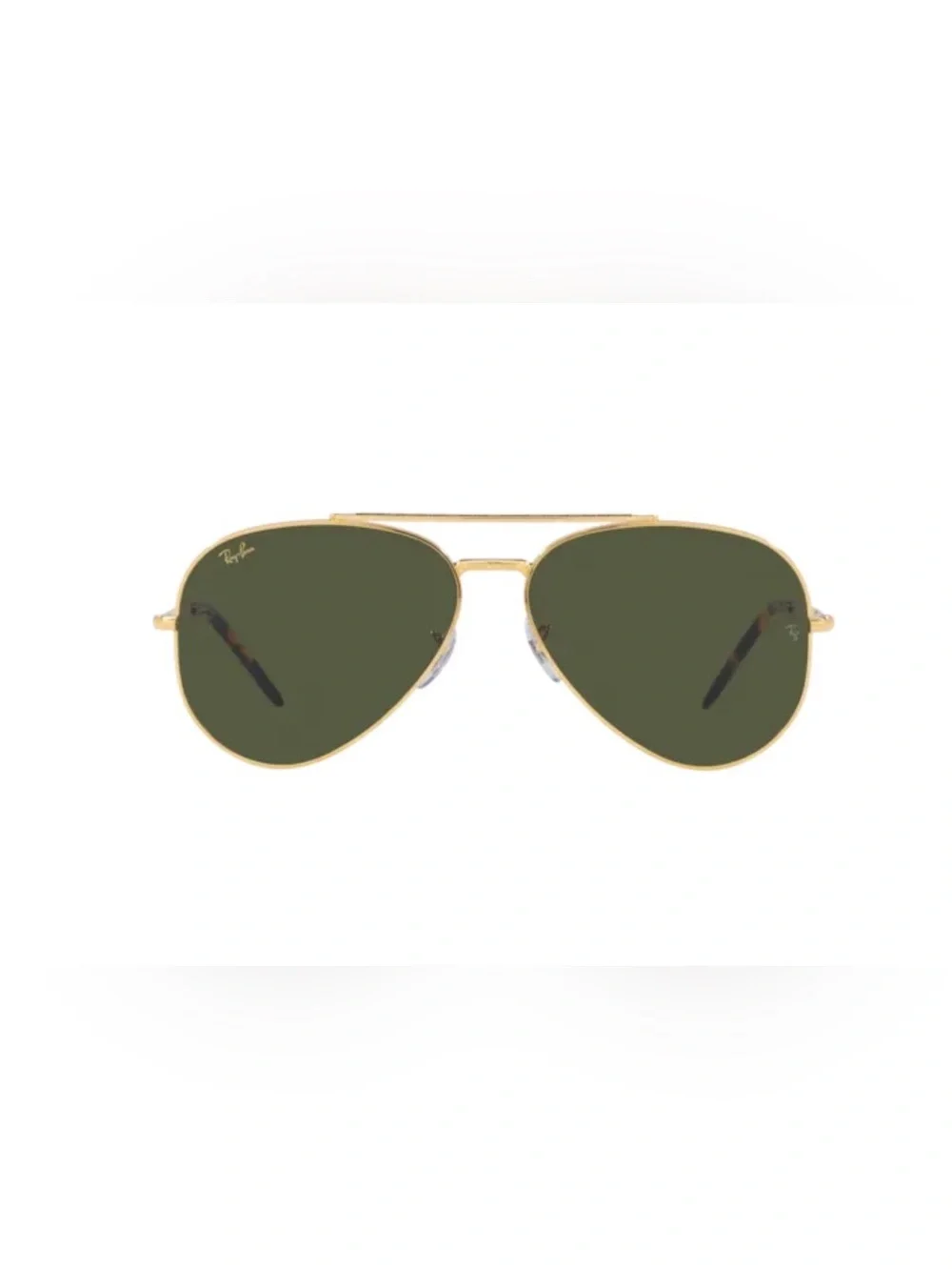 Ray-Ban Gold Frame Aviator Sunglasses with Green Lenses unisex BNWOT